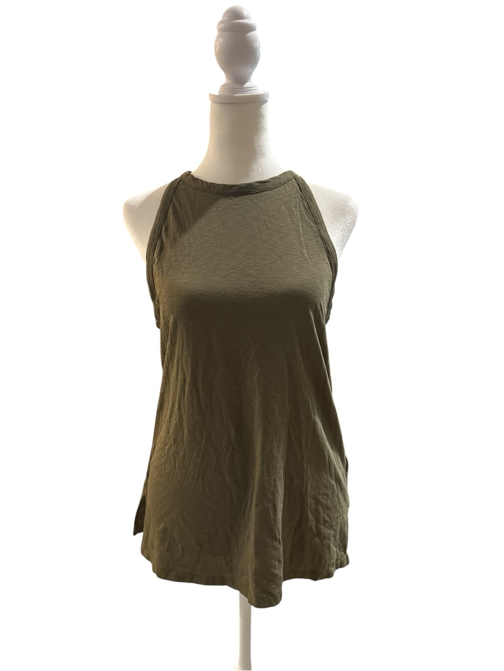 Theory Olive Green Racerback Tank Top
